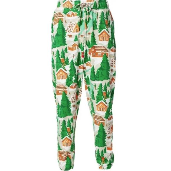 Magellan Outdoors Women's Holiday Lounge Joggers in Gingerbread House LG $20 - Picture 1 of 4